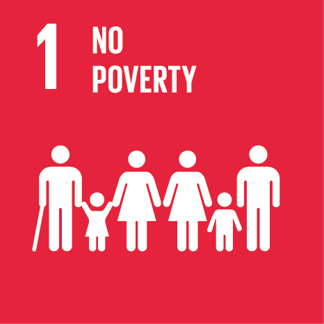 Icon and Link to the United Nations sustainable development goal page for no poverty