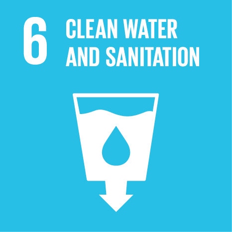 Icon and Link to the United Nations sustainable development goal page for Clean Water and Sanitation