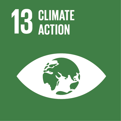 Icon and Link to the United Nations sustainable development goal page for Climate Action