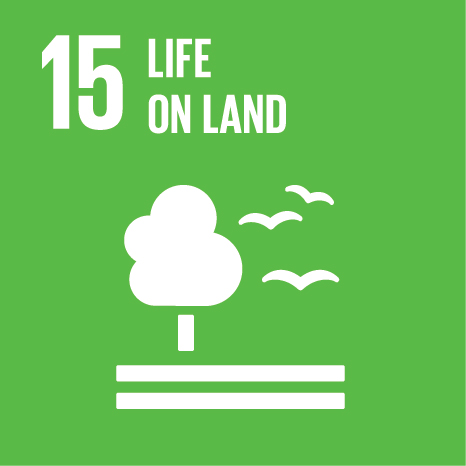 Icon and Link to the United Nations sustainable development goal page for Life on Land